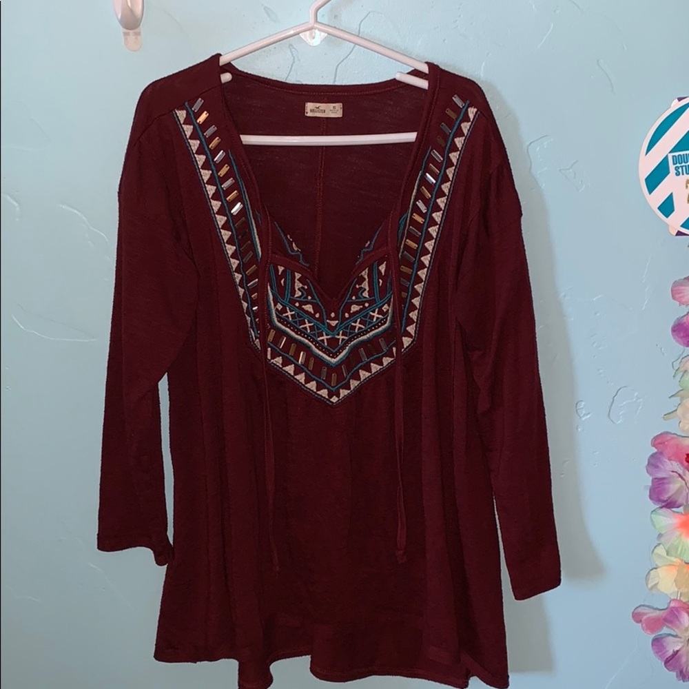 Hollister XS v neck Capri long sleeve